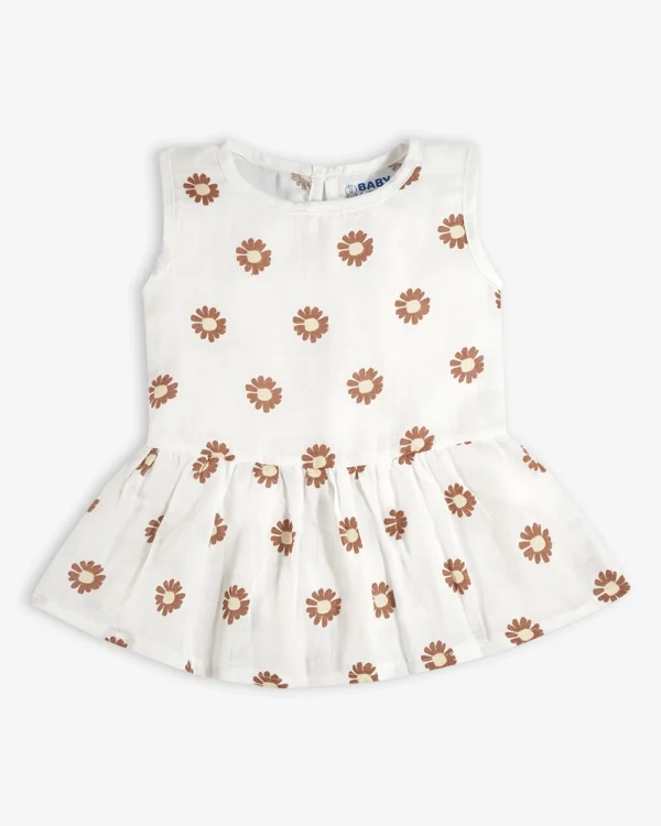 Baby Frock-Button Floral