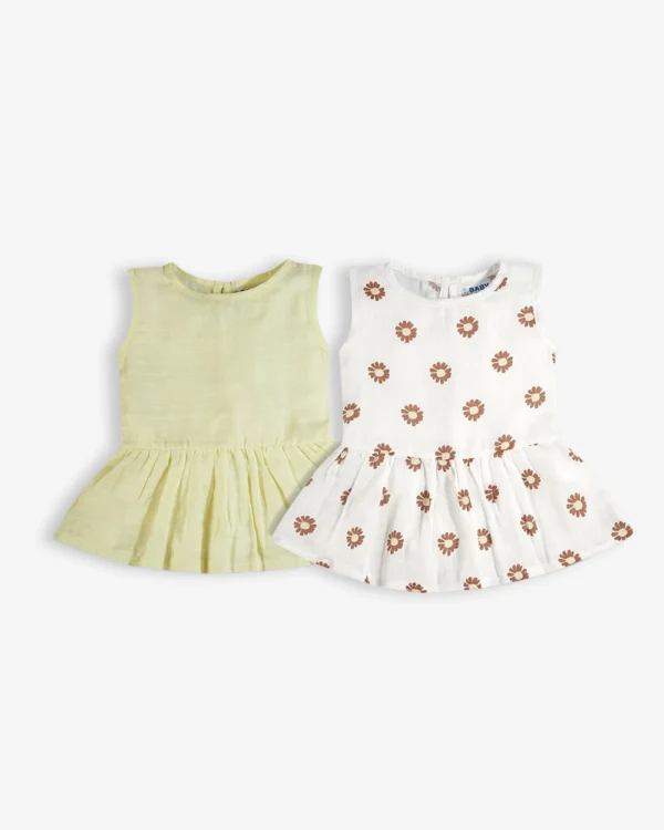 Little Button Frocks Combo Pack of 2